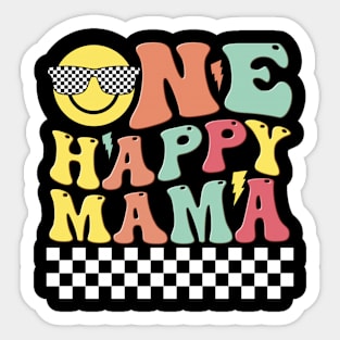 One Happy Mama Groovy 1st Birthday Dude Matching Family Sticker